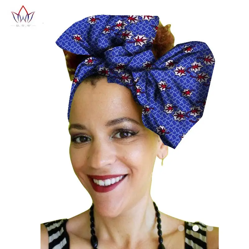 Многоцветный Африканский принт Анкара головной убор галстук шарф Высокое качество аксессуары для волос Gele Ipele богатый Африканский Базен головной убор WYb62 - Цвет: 25