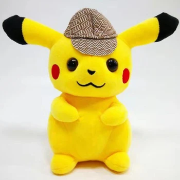 

5pcs/lot 20cm Detective Pikachu Plush Toy Dolls Cute Anime PlushPikachu Soft Stuffed Toys for Children Kids Christmas Gift