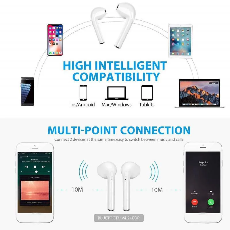 I7s TWS Bluetooth беспроводные наушники стерео вкладыши гарнитура с зарядным устройством микрофон все Bluetooth планшет для Redmi Note 7 8 K20 Pro