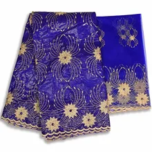 Новое поступление африканская Базен riche ткань с бисером шнур кружевная ткань морская парча ткань для свадьбы KY121406