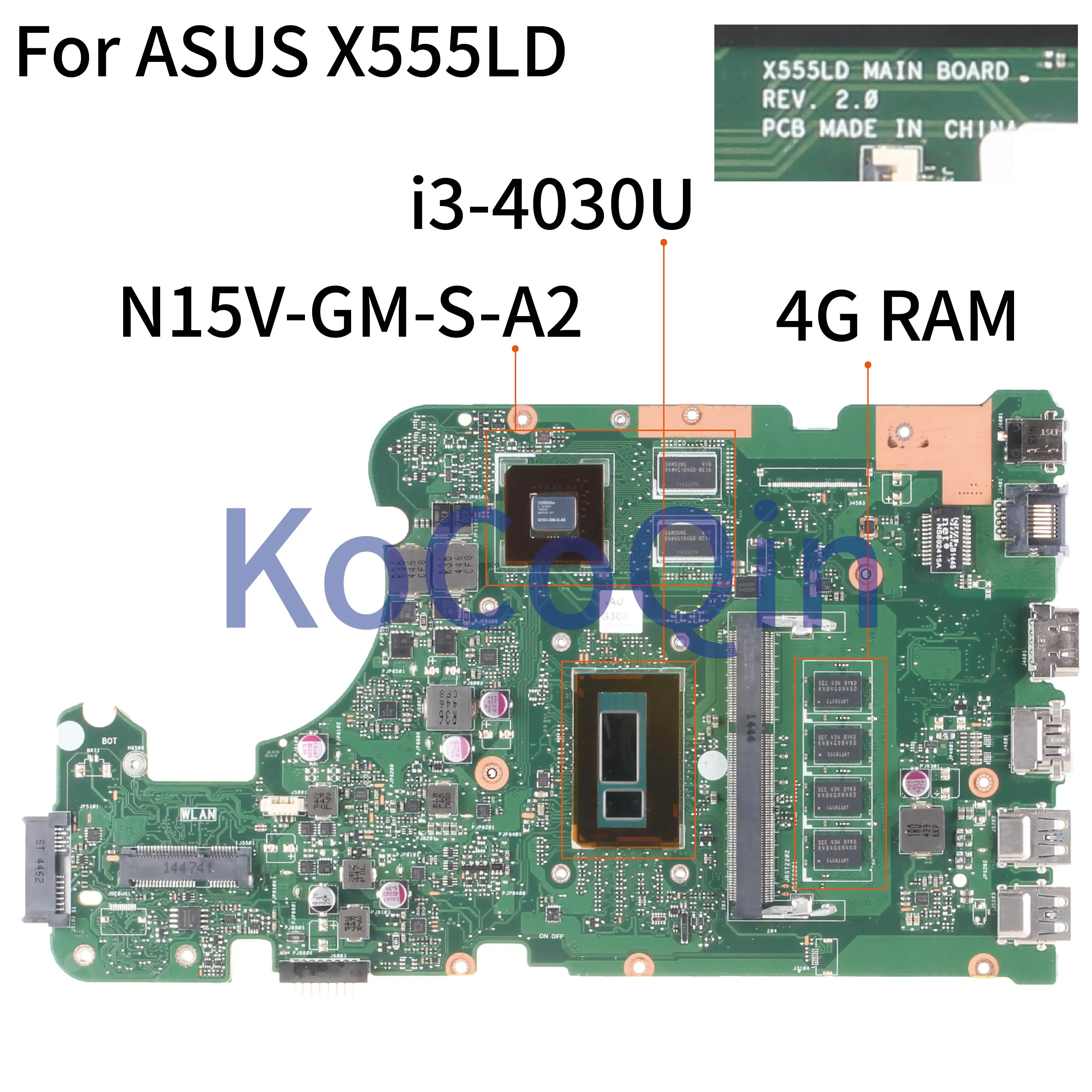 KoCoQin Laptop motherboard For ASUS X555LD F555L K555L A555L X555L