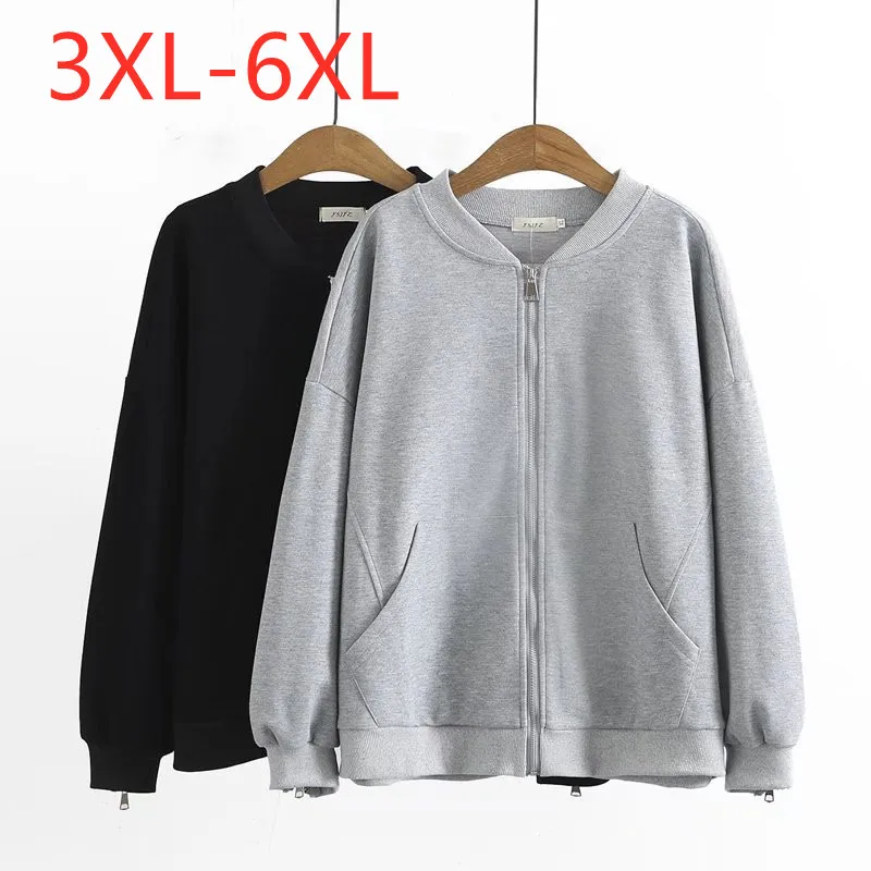 

Женская осенне-зимняя блестящая куртка с длинным рукавом, серое хлопковое бейсбольное пальто на молнии, размеры 3XL, 4XL, 5XL, 6XL