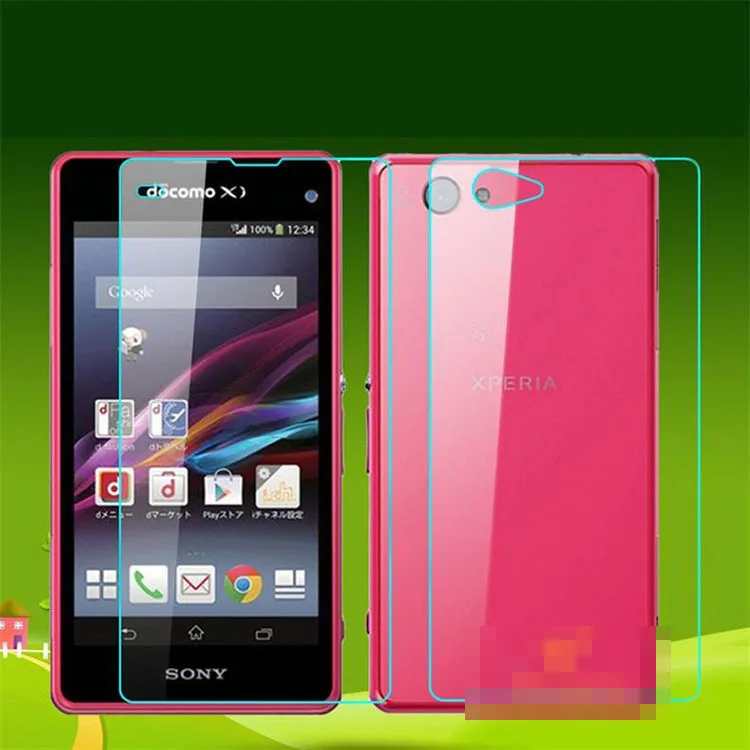 With Retail Package 2pcs/lot Front &amp Back Tempered Glass Screen Protector for Sony Xperia Z1 Compact mini M51W D5503 Film | Мобильные