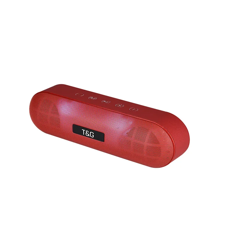 LED Pill Mini Bluetooth Speaker Portable Wireless Speaker FM Radio Sound System 3D Stereo Music Surround Support TF AUX USB - Цвет: Red