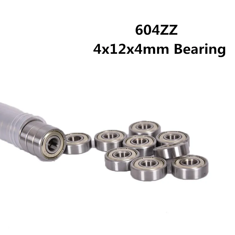 Metal Double Shielded Ball Bearing Bearings 4*12*4 604ZZ 5 Pcs 4x12x4mm 