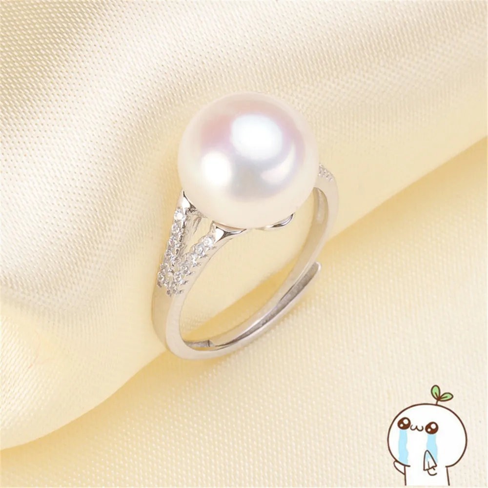 

Ring Mount Pearl Accessories Adjustable Size 925 Sterling Silver Ring Jewelry DIY No Pearl Free Shipping 2019J091