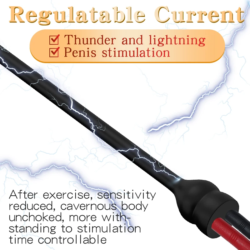 E-stim Urethral Catheter Electric Shock Penis Plug 380mm Urethral Stimulators for Male Masturbator Sound Prince Albert