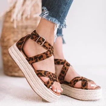 

Summer Women Shoes Sandals Platform Shoes Retro Roman Platform Weaving Sandals Female Plus Size