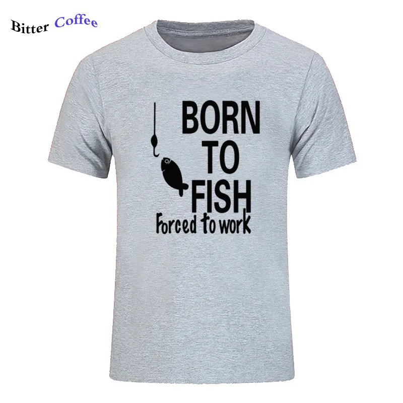 10 Born To Fish вынуждены работать футболка с принтом Мужская новые летние Стиль хлопок короткий рукав Футболка для Для мужчин Топы И Футболки Для Женщин - Цвет: 10