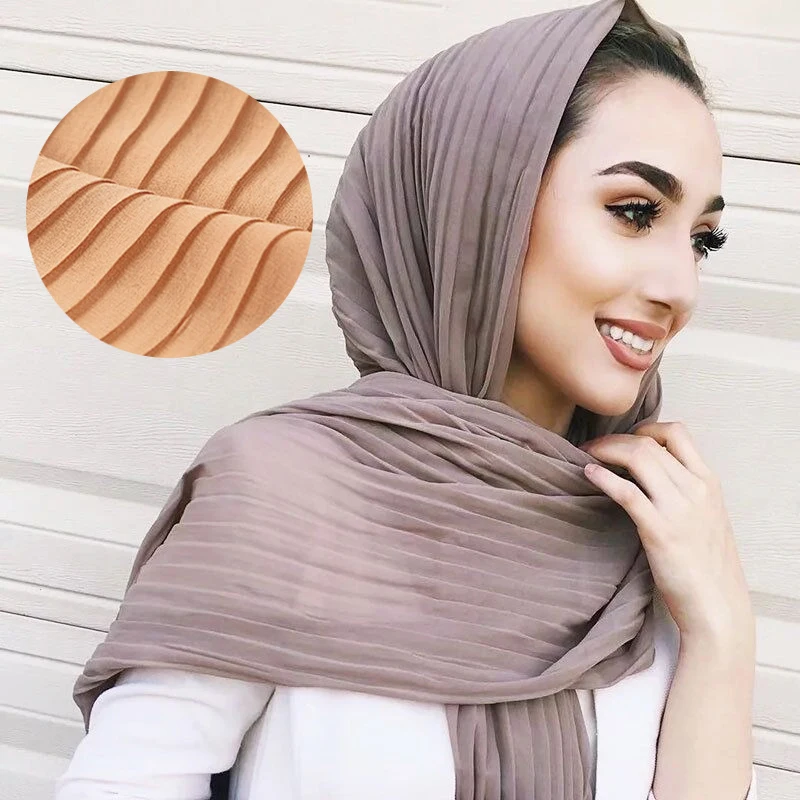 

2019 Muslim Women Hijab Scarf Plain Chiffon Shawls and Wraps Headscarf femme musulman Hijabs kaftan Islamic foulard Scarves