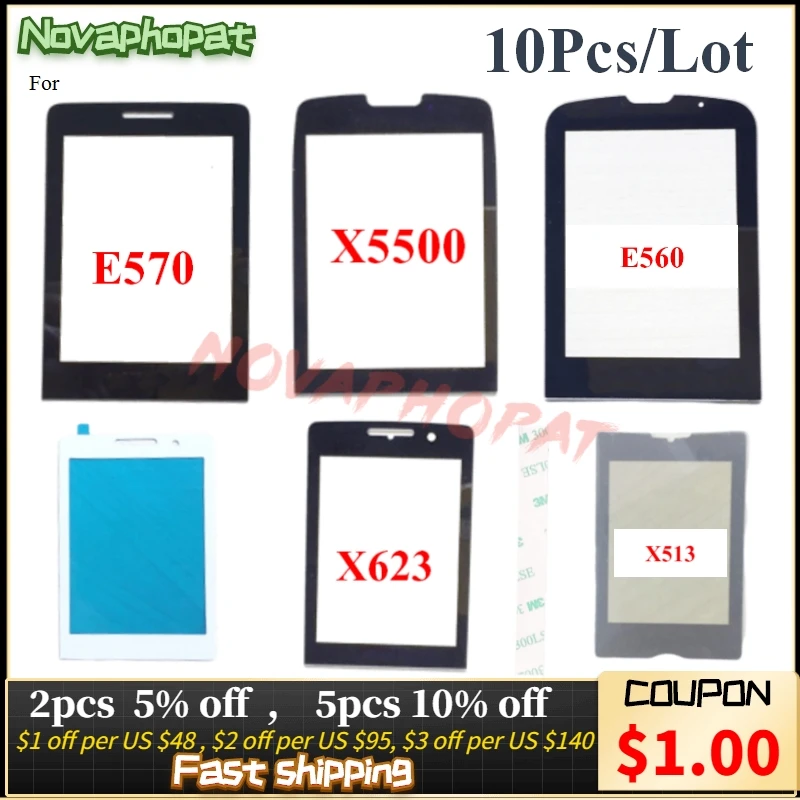 10 шт. черный экран Novaphopat для PHILIPS Xenium X5500 / X623 E570/E560 стеклянная панель объектива (не