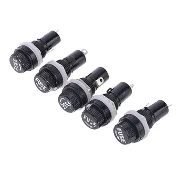 

5pcs 10A Chassis Panel Mount Fuse Holder Socket for 5*20 Glass Fuses 250V