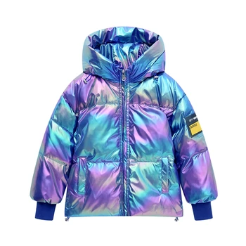 

Sundae Angel Children's Winter Coat Hooded Shiny Girl White Duck Down Jacket Clothing Boys Warm Outerwear Kids Parka Clothes