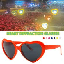 Amazing Heart Effect Diffraction Glasses Special Effect Festival Light Changing Eyewear Outdoor for Music Party/Bar/Fireworks
