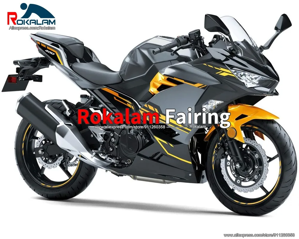 

For Kawasaki Ninja 400 2018 2019 2020 Ninja400 18 19 20 Black Yellow Aftermarket Motorcycle Fairing (Injection Molding)