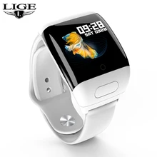 LIGE Smart Watch Bluetooth TWS Stereo Headset Heart Rate Monitoring Long Time Standby Sport Fitness Tracker Smartwatch Headphone