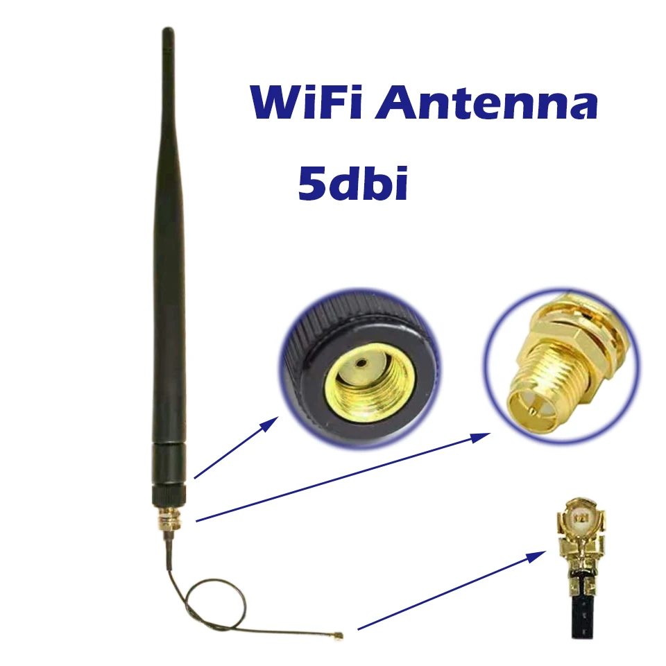 2,4 ГГц антенна 5dbi резиновая антенна+ IPEX Разъем 15 см кабель OMNI wifi антенны zigbee антенна IPEX WLAN ноутбук bluetooth, zigbee