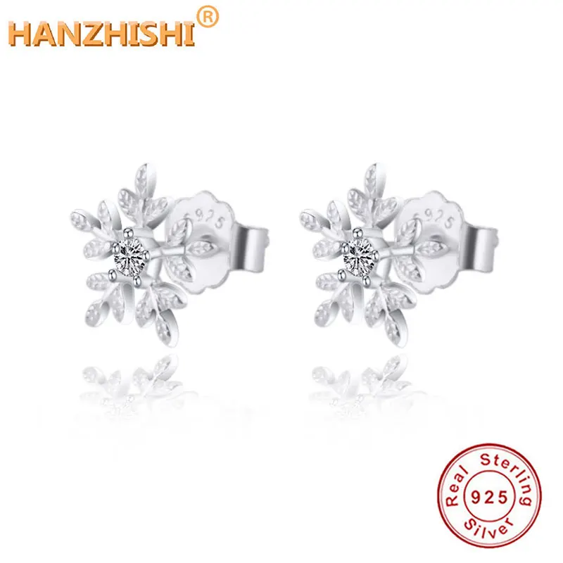 Горячая Распродажа, 925 пробы серебряные ослепительные серьги-гвоздики со снежинками для женщин и девушек, S925 Серебряные серьги, сделай сам, ювелирное изделие, подарок