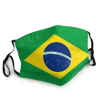 

National Flag Of Brazil Adult Non-Disposable Face Mask Printed Anti Haze Dust Mask Protection Mask Respirator Mouth Muffle