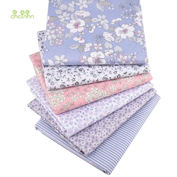 

Chainho,6pcs/Lot,Gray Floral Series,Printed Twill Cotton Fabric,Patchwork Clothes,DIY Sewing Quilting Material For Baby&Children