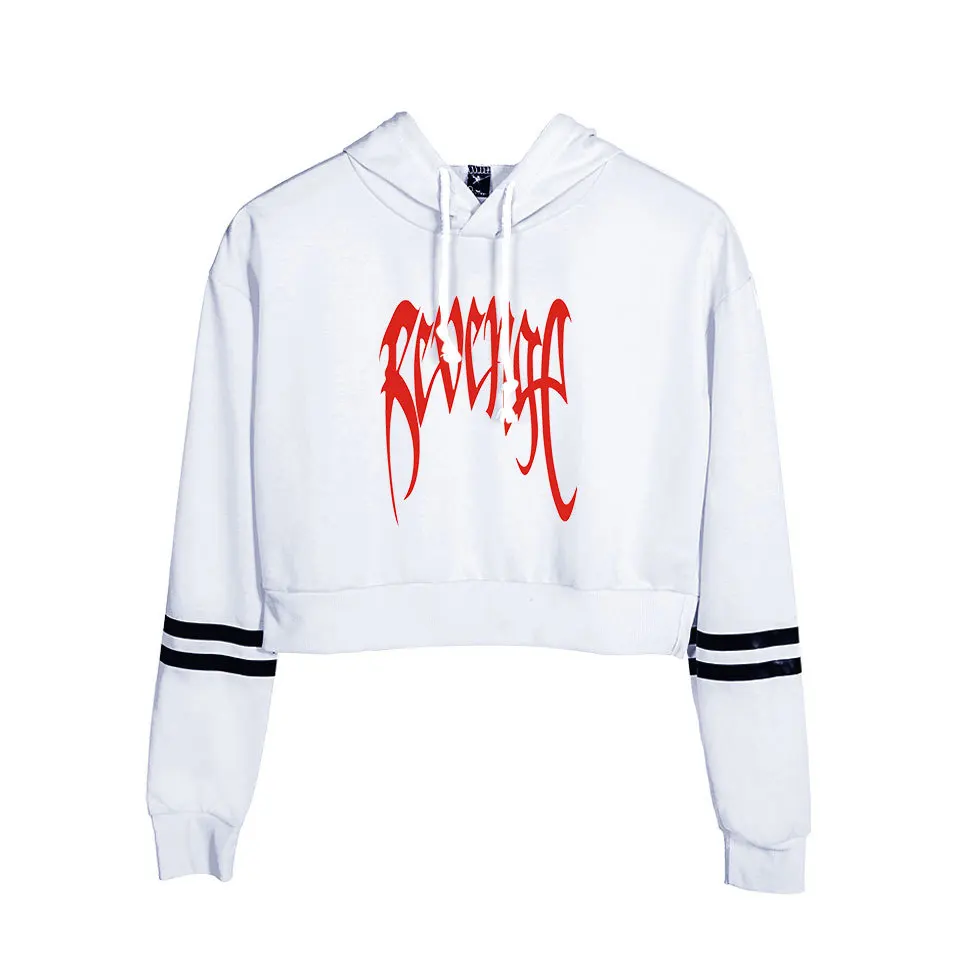 Модный принт sudadera xxtentacion толстовки с капюшоном женские укороченный топ рубашка пуловер Толстовка Revenge Harajuku одежда