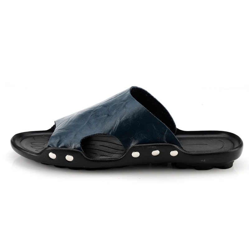 

New 2020 Summer Men Sandals Genuine leather Men Slippers flat non-slip Men Beach Sandals Shoes Sandalias Hombre