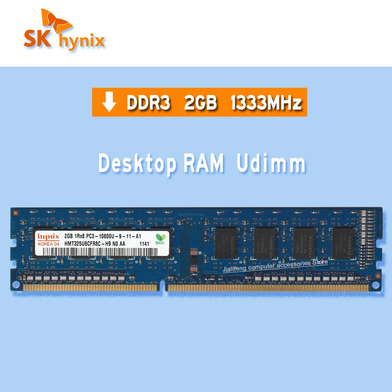 

SK hynix Desktop Computer Memory DDR3 2GB 1333MHz 1600MHz RAM PC3 2Rx8 PC3L 1Rx8 10600U 12800Udimm