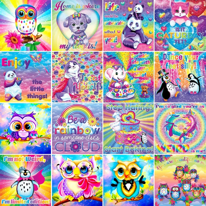 5D Diamond Painting color animals dog cat owl home decor Full Square&ampRound embroidery Cross stitch mosaic paint | Дом и сад