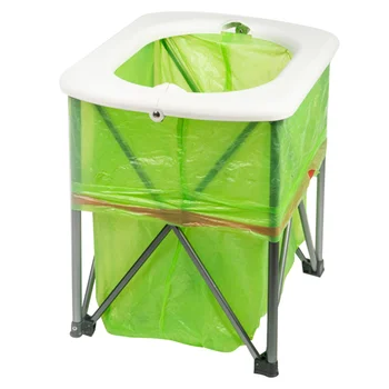 

Outdoor Emergency Portable Toilet Multi-function Folding Toilet Pedestal Pan for Camping Hiking (White)