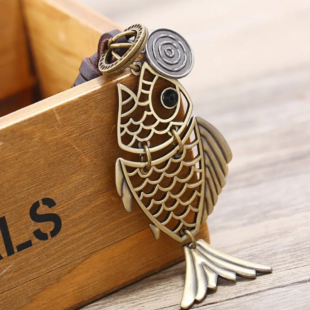 

Korean Version Cartoon Hand-knitted Alloy Fish Keyring Key Holder Purse Bag For Car christmas Gift Keychains Keychain Llavero