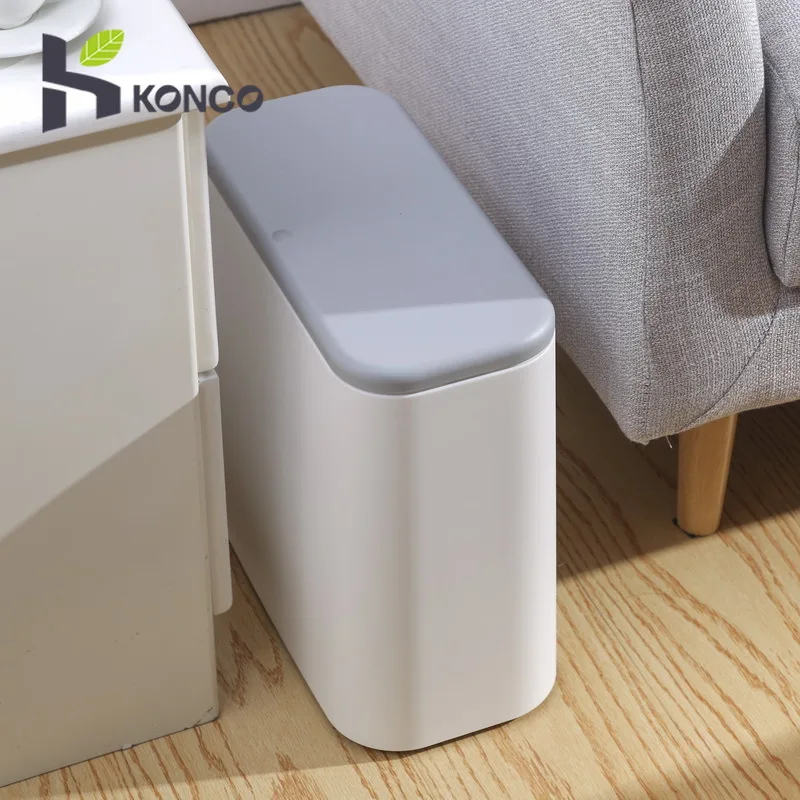 

Konco Pressing Type Garbage Bin 10L Built-in Toilet Kitchen Waste Bins Bathroom Trash Can Rubbish Bin Trash Cabinet Dustbin
