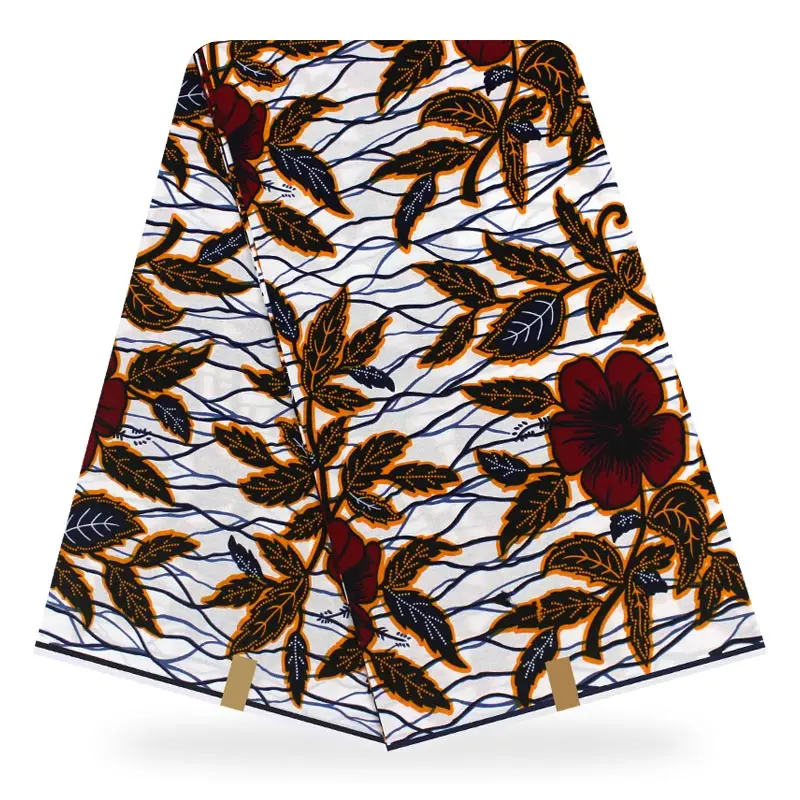 Африканская вощеная ткань принтом высокое качество настоящий голландский воск, африканская набивная ткань хлопок 6 ярдов - Цвет: color1
