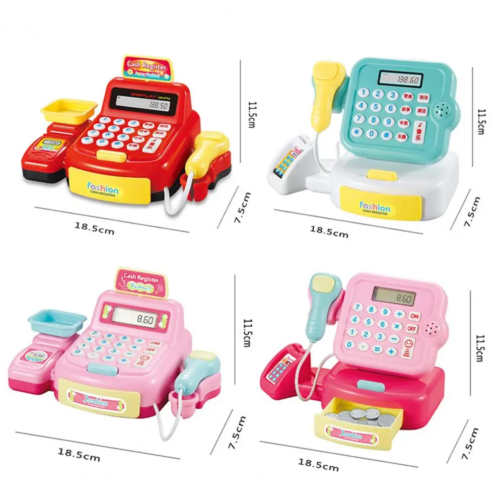 Cash Register for Kids Pretend Play Supermarket Electronic Pretend Play House Toys Lighting Sound Effects Toy for Kid Birthday
