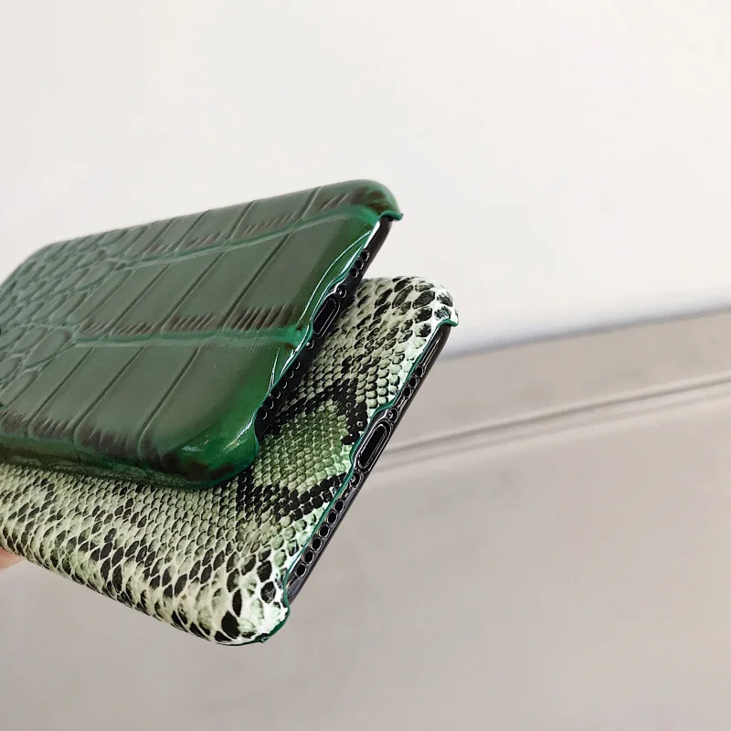 Мягкий силиконовый чехол для телефона с текстурой крокодила для iphone 11 pro XS MAX X XR 7 8 6 6S plus чехол из искусственной кожи со змеиным узором