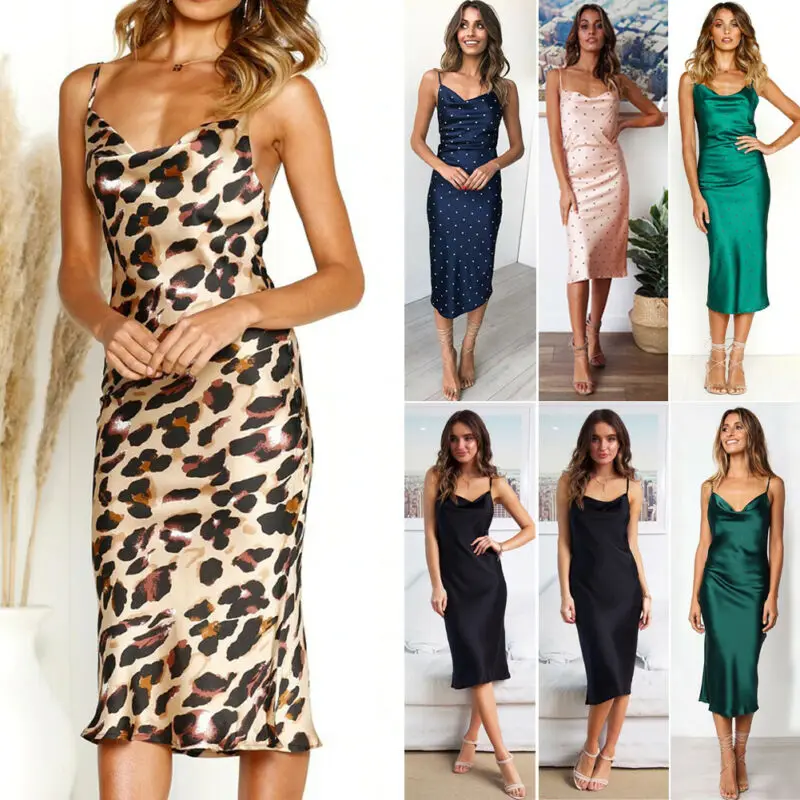 

Summer New Women's Satin Silk Sleepwear Female Sexy Spaghetti Strap Nightgown Plus Size XL Rayon Nightdress Robe Dress Gown