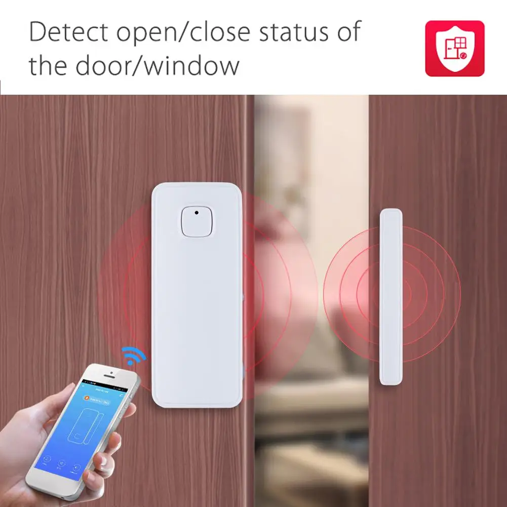 

Door Window Sensor WiFi Smart Door Magnetic Mobile Phone App Security Detection Conveninently and Simple Installation