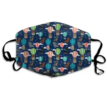

Comfortable Two Layer Dust Mask, Soft Hot Air Balloon Dachshund Dogs Face Mask Cover Mouth for Adults and Teens