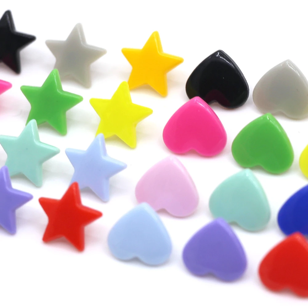 20Sets KAM Star/Heart Snap Button T5 Plastic Decorative Buttons For