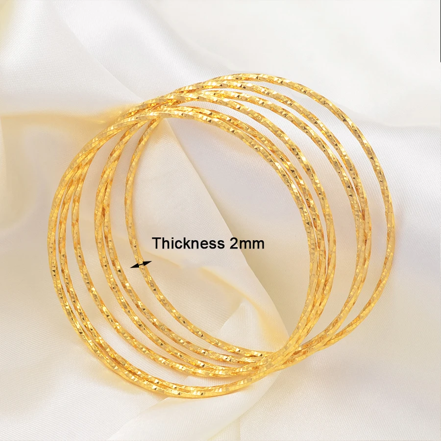 Bangle Bracelet Women Girls Dubai Circle Jewelry 6pcs/Lot