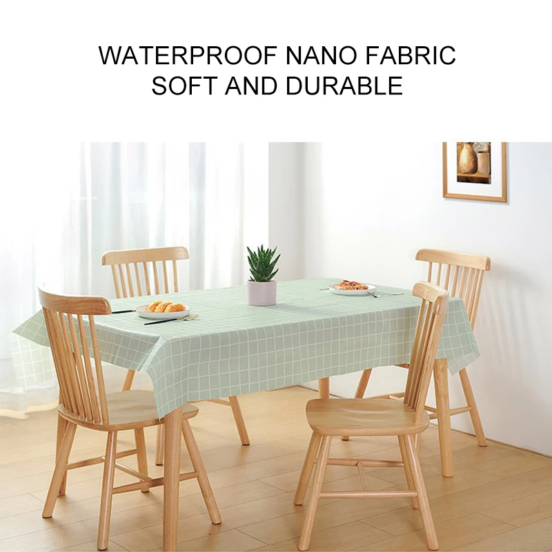 

Rectangular Lattice Cotton Linen Tablecloth with Decorative Tablecloth for Dining Table Household Waterproof Anti-scalding Oil