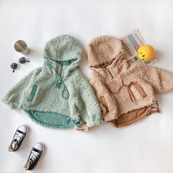 

WLG girls witner coats kids brown green thick hooded long sleeve jacket baby girl casual warm clothes 2-6 years