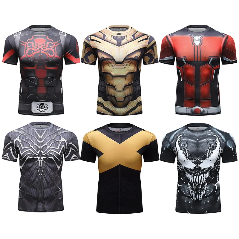 Компрессионная футболка для ММА мужские футболки с 3D принтом Rashguard Jiu Jusit коротким