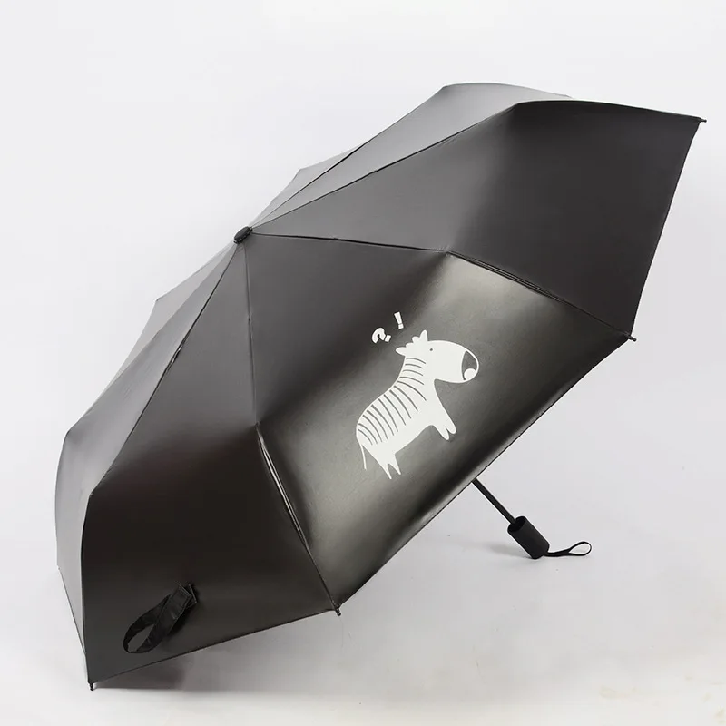 

Umbrella Folding Umbrella Parasol Sun-resistant UV-Protection Parasol Three-fold Umbrella All-Weather Umbrella Small Zebra Umbre