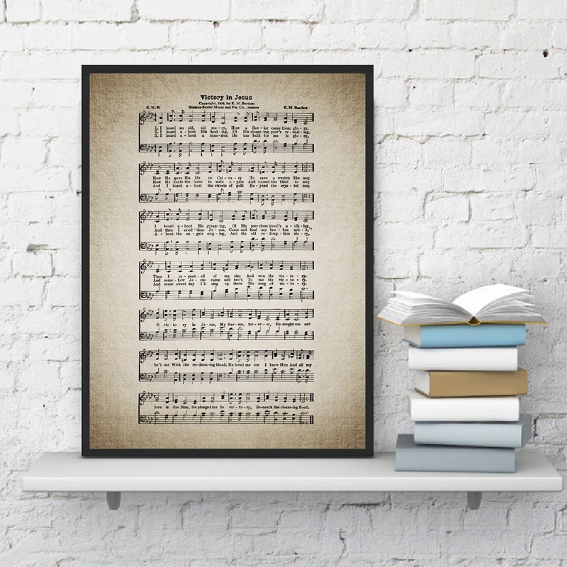 Victory in Jesus Hymn Wall Art Print