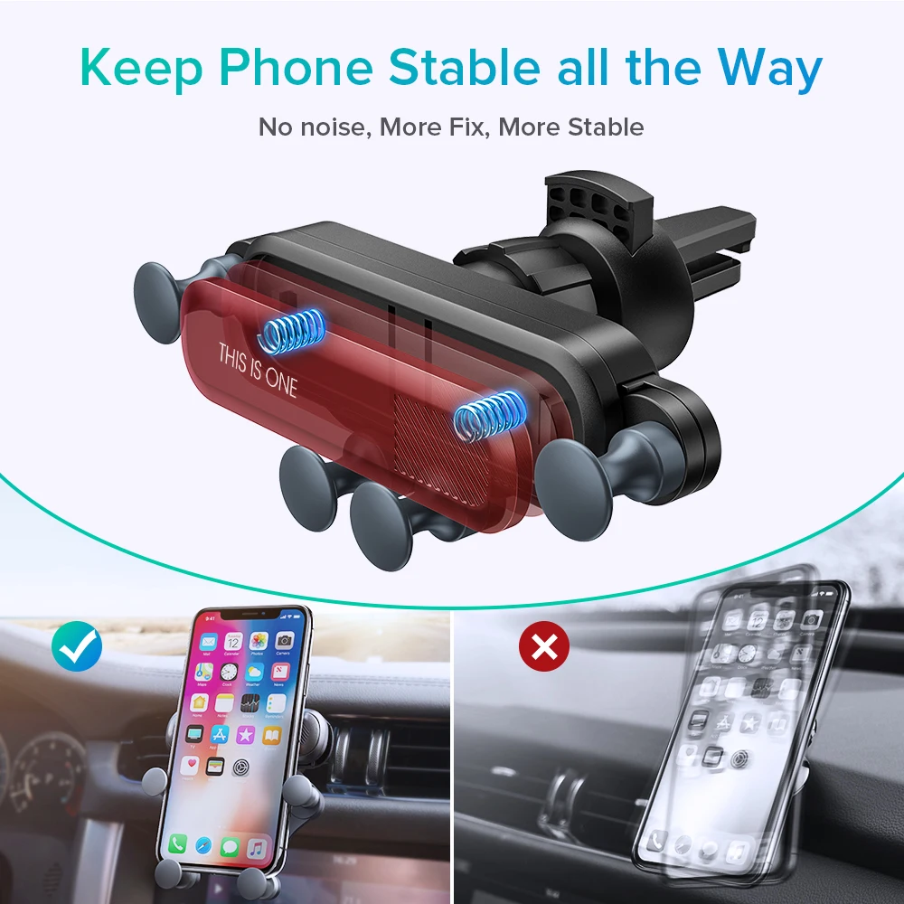 Гравитационный автомобильный держатель телефона в держатель на вентиляционное отверстие автомобиля клип стенд для samsung S10 iphone XS Max Xiaomi Suporte Porta Celular смартфон
