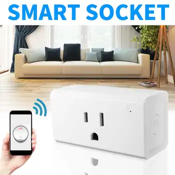 

US Plug Smart Socket Basic WiFi Wireless Remote Socket Adapter Power On And Off With Phone Alexa Google Voice Control Sockets