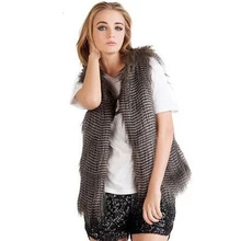 Для женщин искусственные Павлин меховая жилетка, куртка женская мода комплект-обманка Павлин меховой жилет пальто PC008