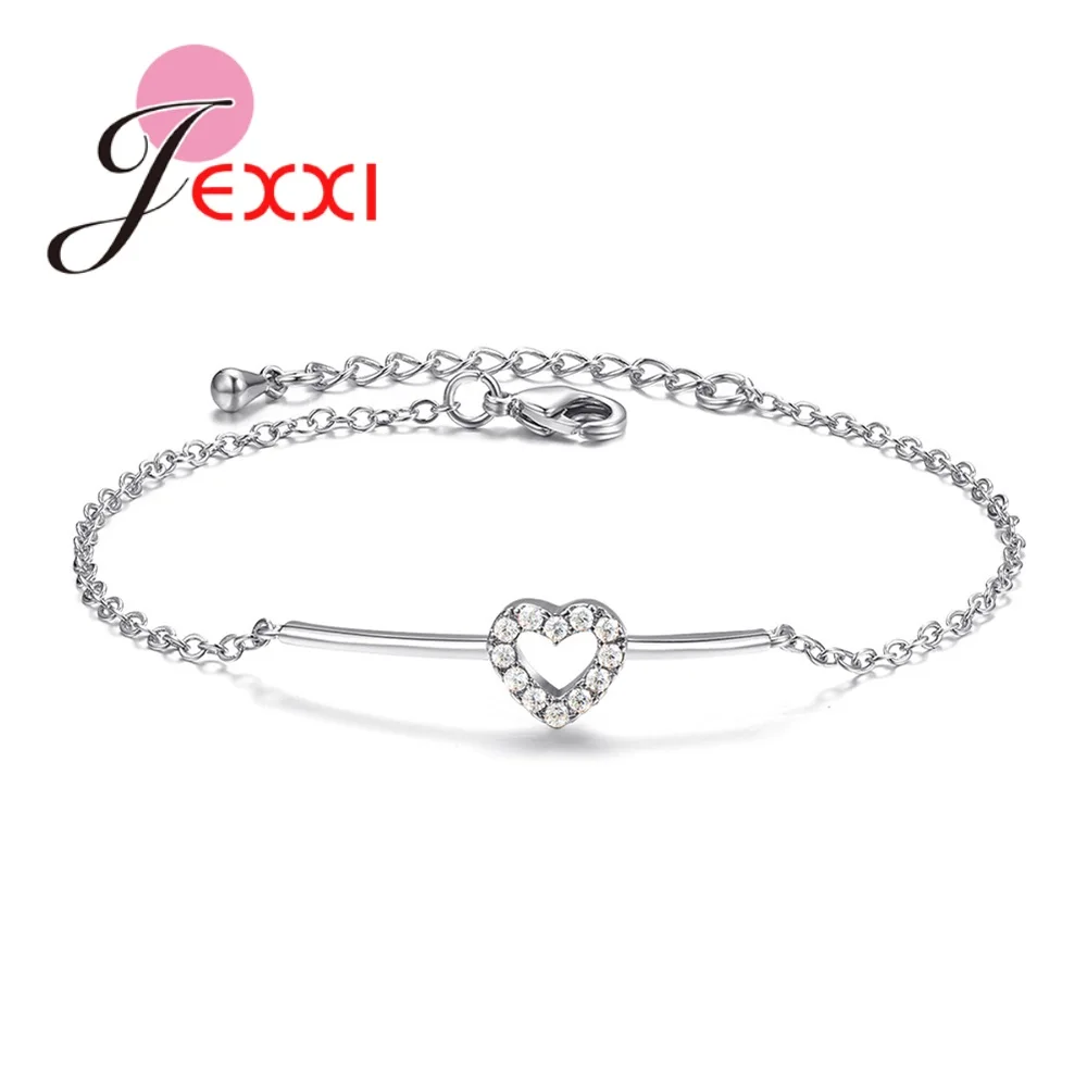 Топ Поставщика кубический циркон 925 браслет из стерлингового серебра Регулируемая цепь прослушивание шарм браслеты девушки Ювелирное Украшение в подарок на день рождения