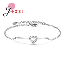 Топ Поставщика кубический циркон 925 браслет из стерлингового серебра Регулируемая цепь прослушивание шарм браслеты девушки Ювелирное Украшение в подарок на день рождения