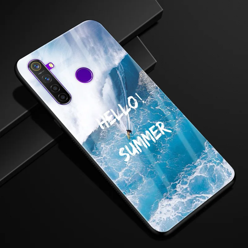 Для OPPO Realme 5 pro Чехол 6,3 ''стекло Жесткий чехол для OPPO Realme5 чехол для телефона силиконовый бампер Fundas Coque Realme 5pro - Цвет: 9